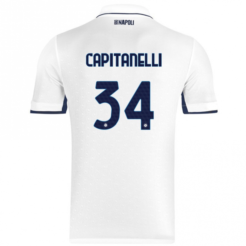 Vaikiškas Ilaria Capitanelli #34 Balta Karališka Mėlyna Išvykos Marškinėliai 2024/25 T-Shirt