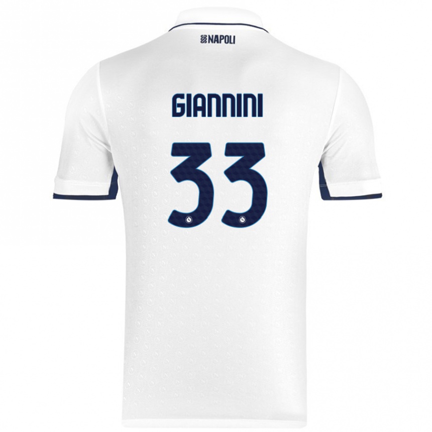 Vaikiškas Enrico Giannini #33 Balta Karališka Mėlyna Išvykos Marškinėliai 2024/25 T-Shirt