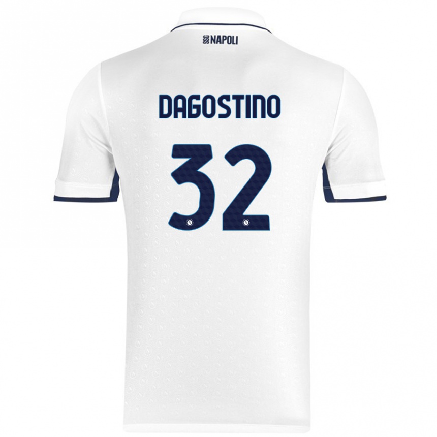 Vaikiškas Giuseppe Dagostino #32 Balta Karališka Mėlyna Išvykos Marškinėliai 2024/25 T-Shirt