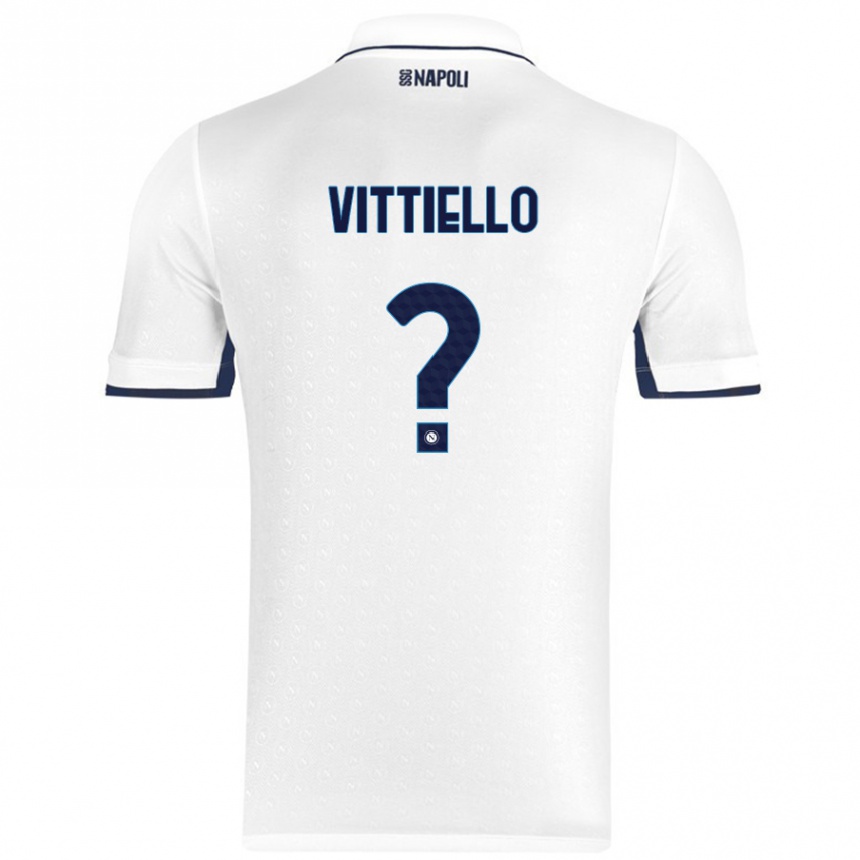 Vaikiškas Antonio Vittiello #0 Balta Karališka Mėlyna Išvykos Marškinėliai 2024/25 T-Shirt