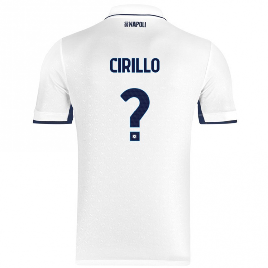 Vaikiškas Gioele Cirillo #0 Balta Karališka Mėlyna Išvykos Marškinėliai 2024/25 T-Shirt