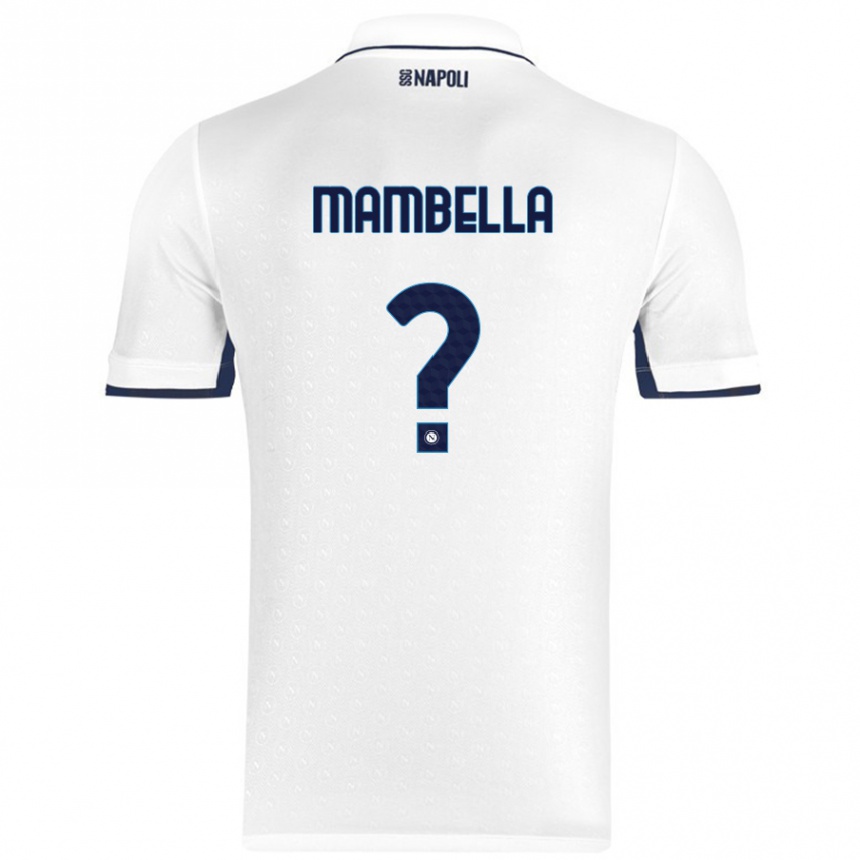 Vaikiškas Andrea Mambella #0 Balta Karališka Mėlyna Išvykos Marškinėliai 2024/25 T-Shirt