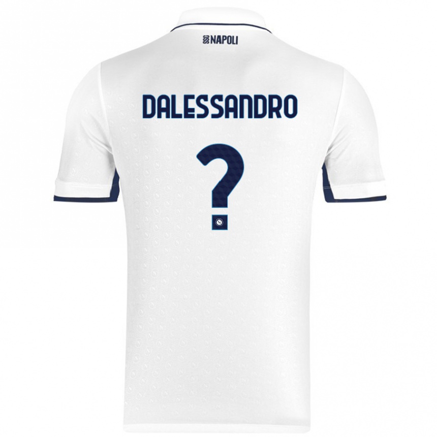 Vaikiškas Nicola Dalessandro #0 Balta Karališka Mėlyna Išvykos Marškinėliai 2024/25 T-Shirt