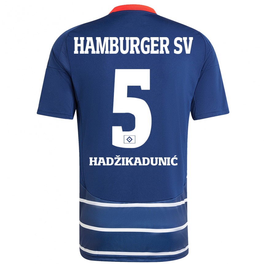 Vaikiškas Dennis Hadzikadunic #5 Tamsiai Mėlyna Išvykos Marškinėliai 2024/25 T-Shirt