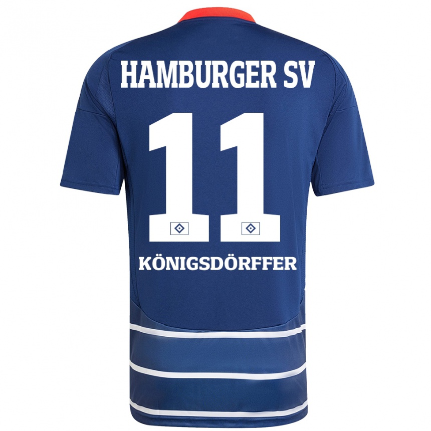 Vaikiškas Ransford Königsdörffer #11 Tamsiai Mėlyna Išvykos Marškinėliai 2024/25 T-Shirt