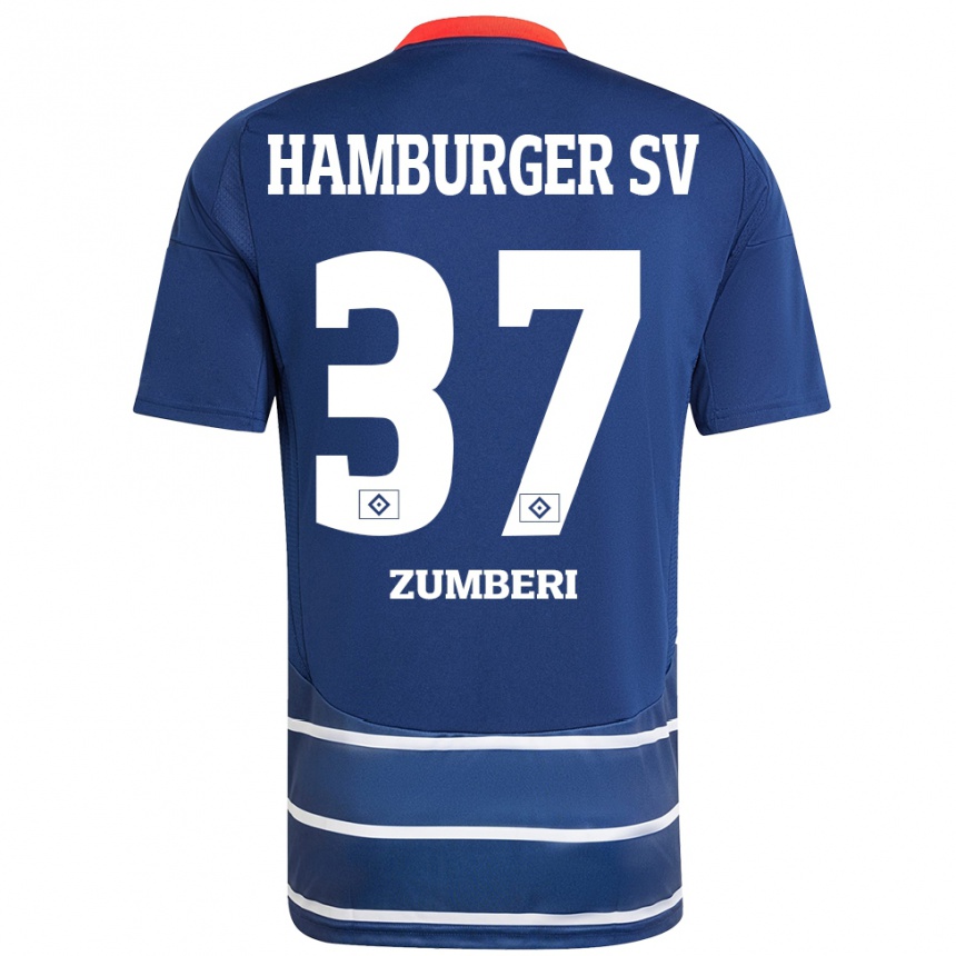 Vaikiškas Valon Zumberi #37 Tamsiai Mėlyna Išvykos Marškinėliai 2024/25 T-Shirt