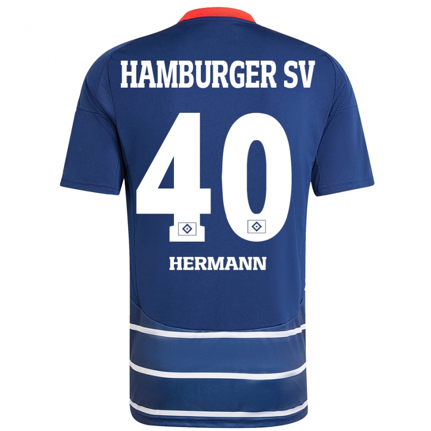 Vaikiškas Hannes Hermann #40 Tamsiai Mėlyna Išvykos Marškinėliai 2024/25 T-Shirt