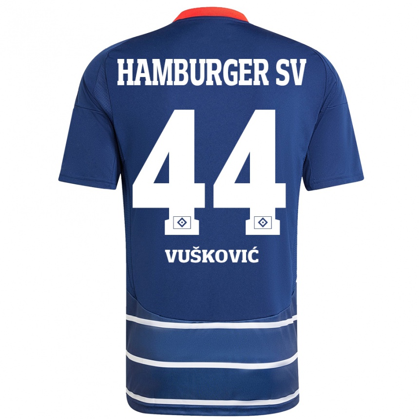 Vaikiškas Mario Vuskovic #44 Tamsiai Mėlyna Išvykos Marškinėliai 2024/25 T-Shirt