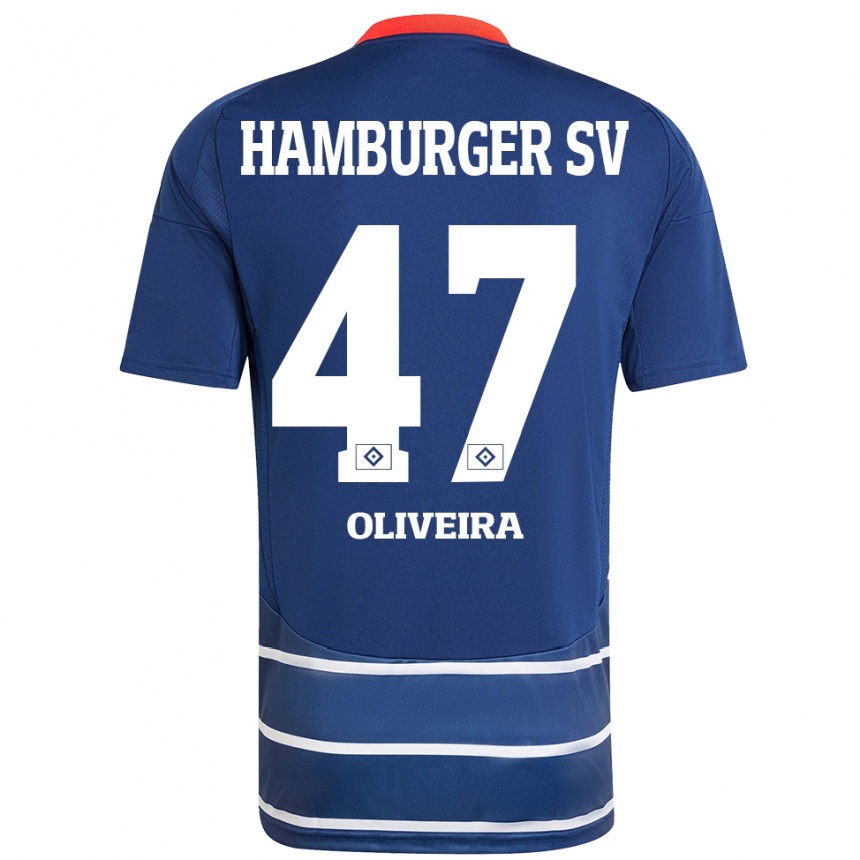 Vaikiškas Nicolas Oliveira #47 Tamsiai Mėlyna Išvykos Marškinėliai 2024/25 T-Shirt