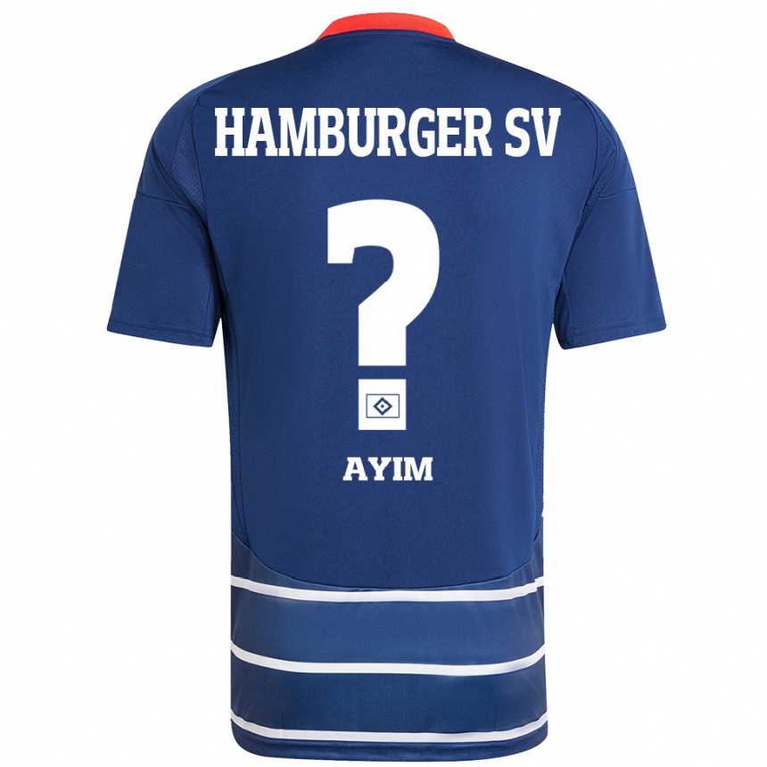 Vaikiškas Andi Ayim #0 Tamsiai Mėlyna Išvykos Marškinėliai 2024/25 T-Shirt