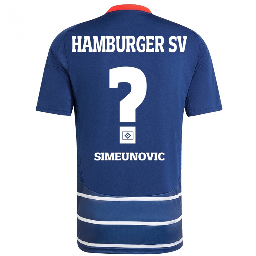 Vaikiškas Denis Simeunovic #0 Tamsiai Mėlyna Išvykos Marškinėliai 2024/25 T-Shirt