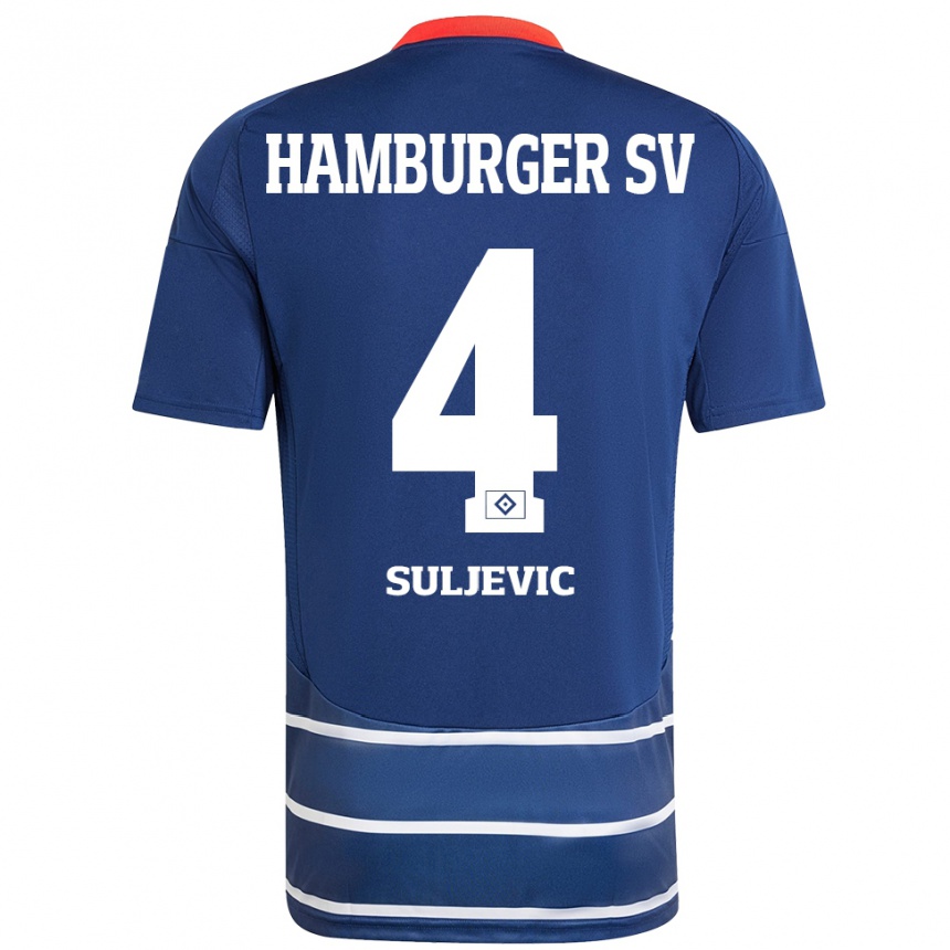 Vaikiškas Almin Suljevic #4 Tamsiai Mėlyna Išvykos Marškinėliai 2024/25 T-Shirt