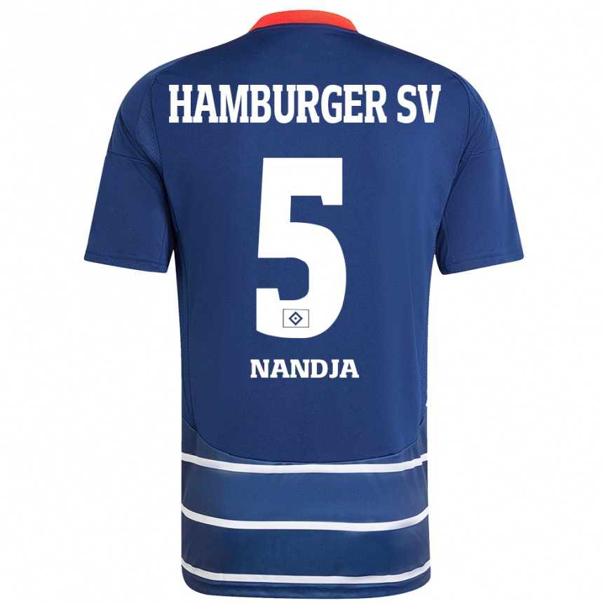 Vaikiškas Shafiq Nandja #5 Tamsiai Mėlyna Išvykos Marškinėliai 2024/25 T-Shirt