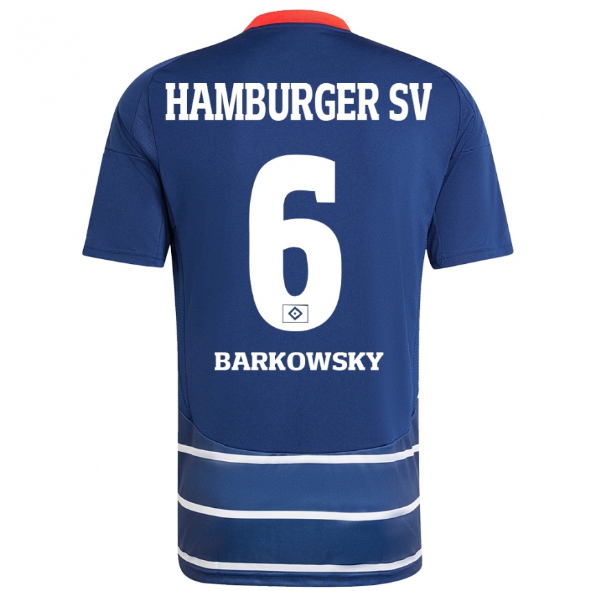 Vaikiškas Finn Barkowsky #6 Tamsiai Mėlyna Išvykos Marškinėliai 2024/25 T-Shirt