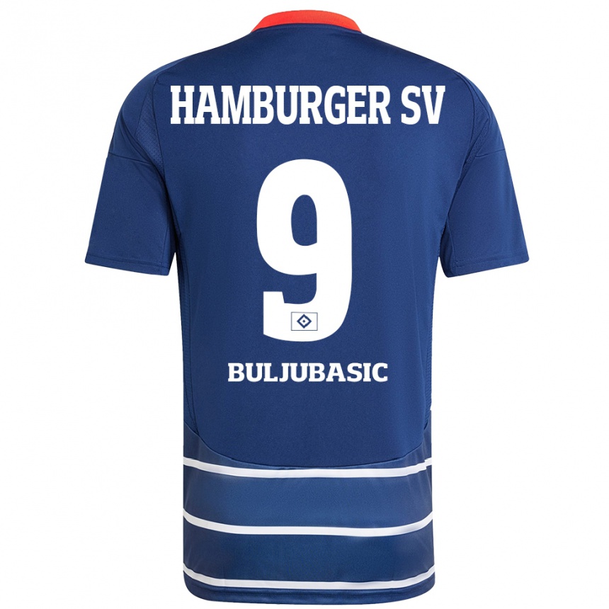 Vaikiškas Amer Buljubasic #9 Tamsiai Mėlyna Išvykos Marškinėliai 2024/25 T-Shirt