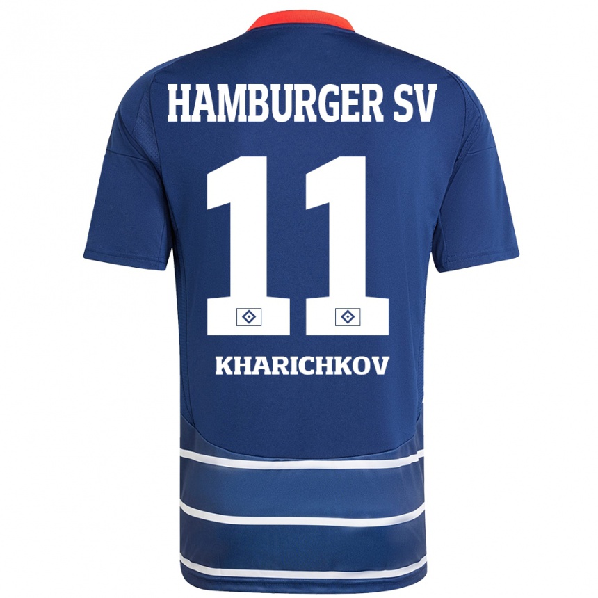 Vaikiškas Valentyn Kharichkov #11 Tamsiai Mėlyna Išvykos Marškinėliai 2024/25 T-Shirt