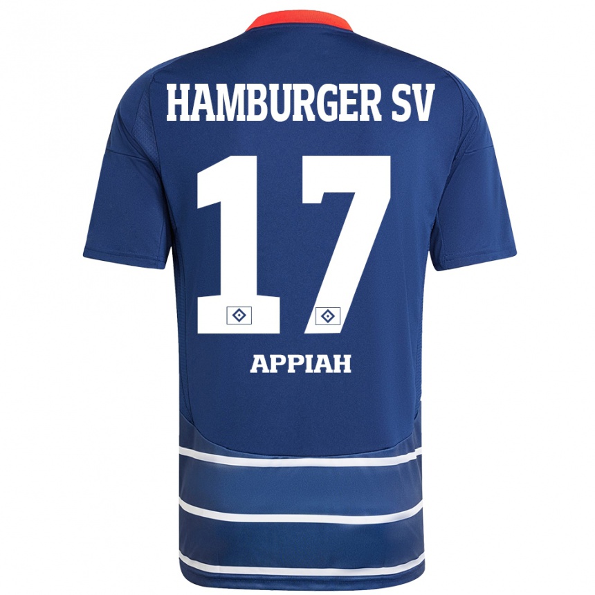 Vaikiškas Emmanuel Appiah #17 Tamsiai Mėlyna Išvykos Marškinėliai 2024/25 T-Shirt