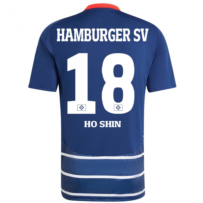 Vaikiškas Jae Ho Shin #18 Tamsiai Mėlyna Išvykos Marškinėliai 2024/25 T-Shirt