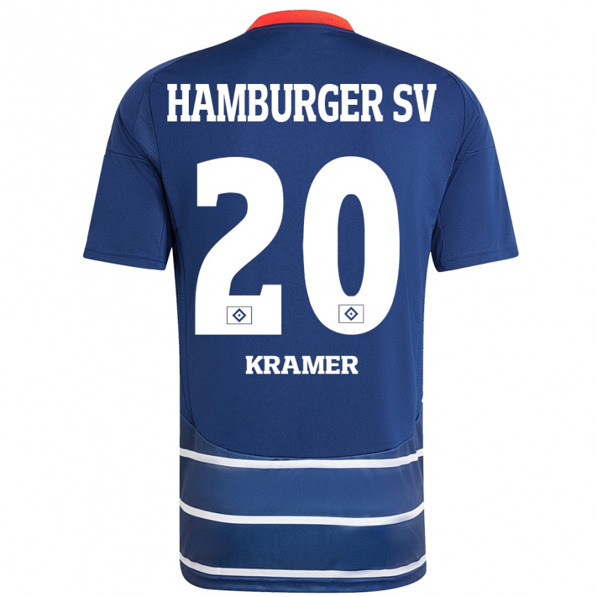 Vaikiškas Timon Kramer #20 Tamsiai Mėlyna Išvykos Marškinėliai 2024/25 T-Shirt