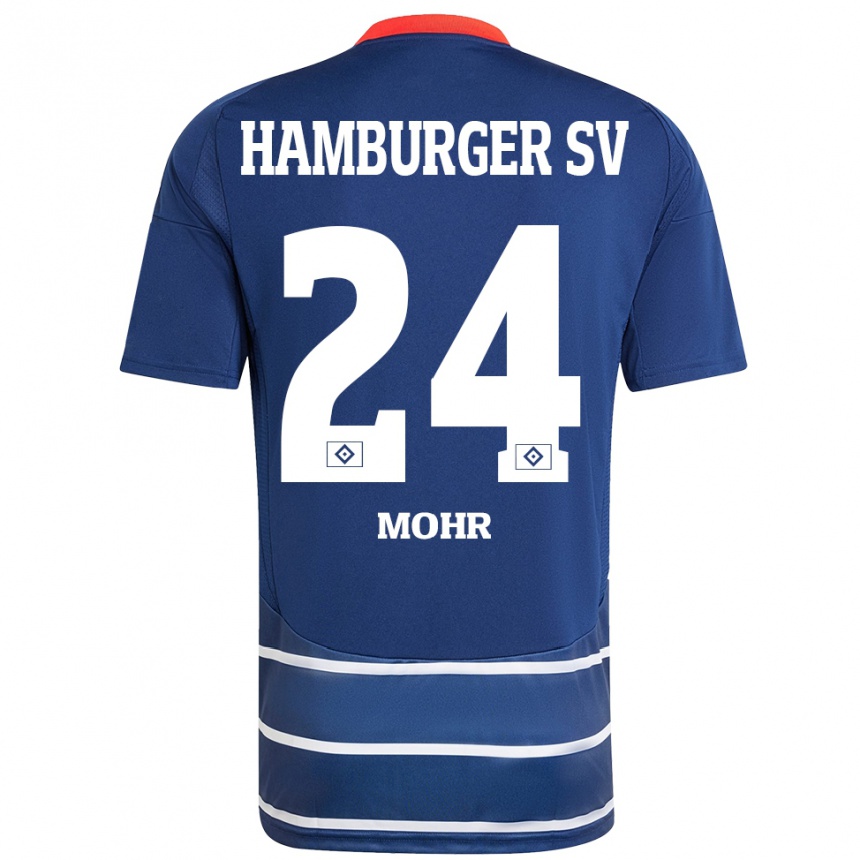 Vaikiškas Jannik Mohr #24 Tamsiai Mėlyna Išvykos Marškinėliai 2024/25 T-Shirt