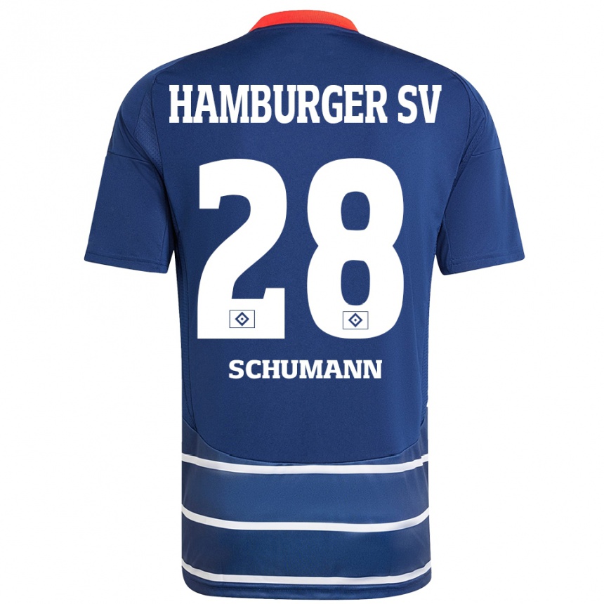 Vaikiškas Henri Maximilian Schümann #28 Tamsiai Mėlyna Išvykos Marškinėliai 2024/25 T-Shirt