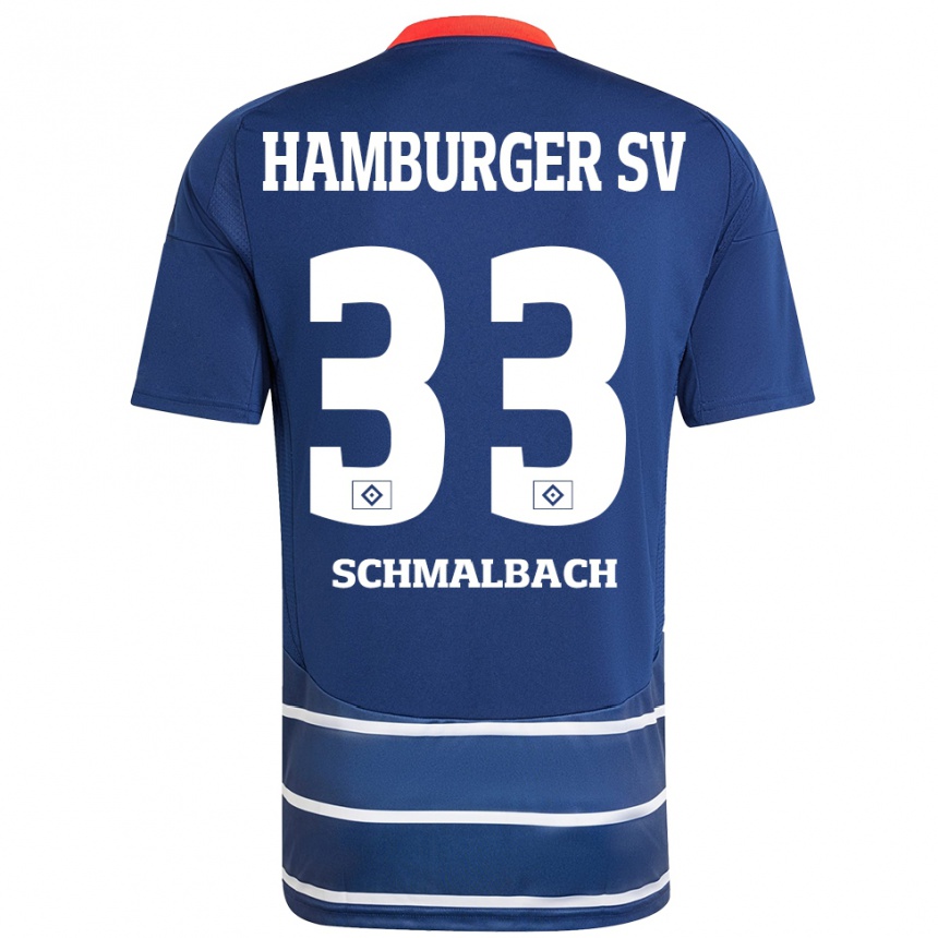 Vaikiškas Sebastian Schmalbach #33 Tamsiai Mėlyna Išvykos Marškinėliai 2024/25 T-Shirt