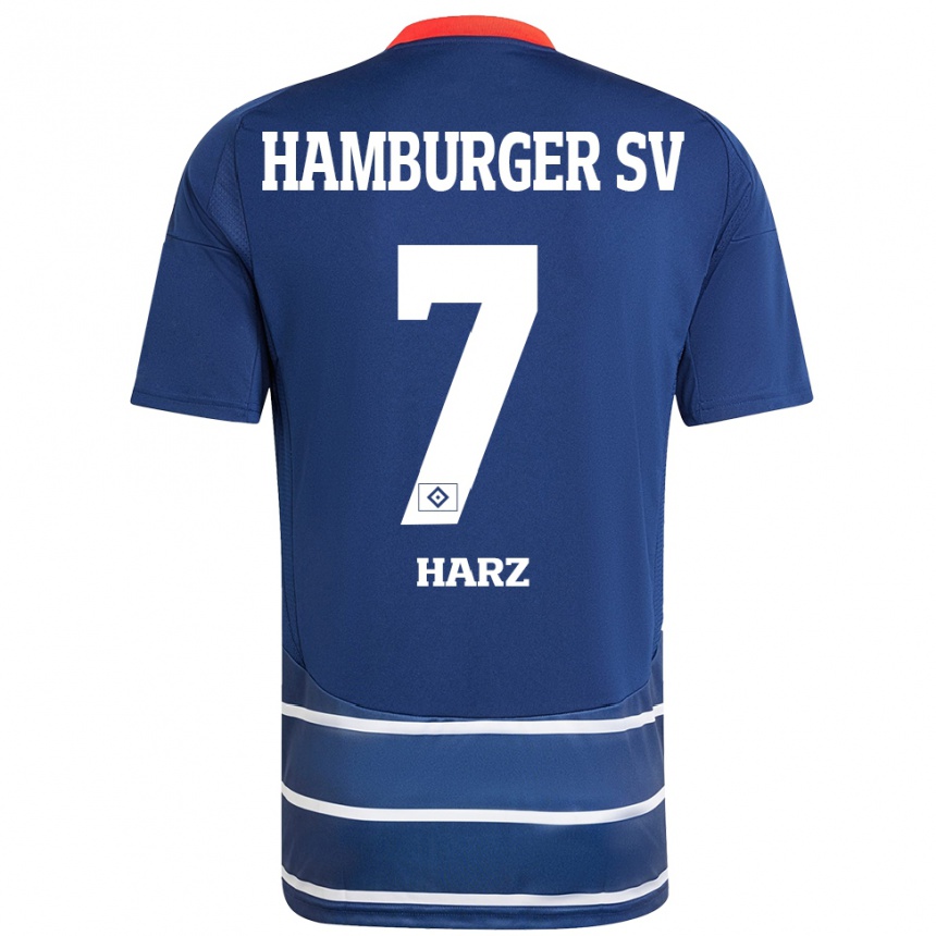 Vaikiškas Theo Harz #7 Tamsiai Mėlyna Išvykos Marškinėliai 2024/25 T-Shirt