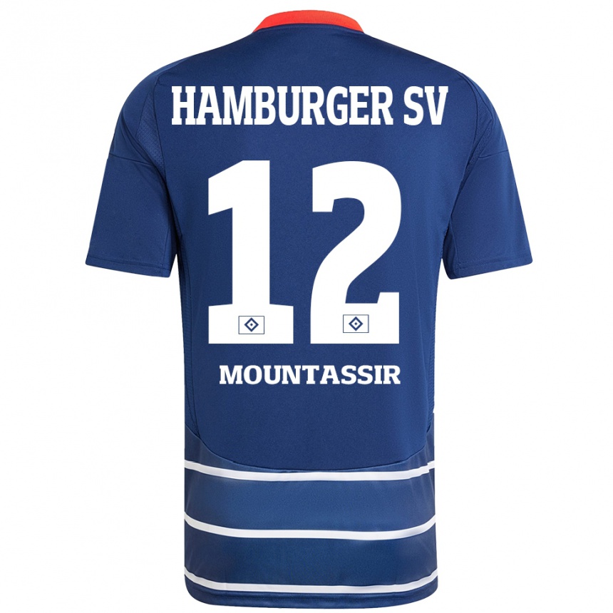 Vaikiškas Youssef Mountassir #12 Tamsiai Mėlyna Išvykos Marškinėliai 2024/25 T-Shirt