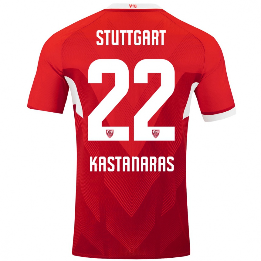 Vaikiškas Thomas Kastanaras #22 Raudona Balta Išvykos Marškinėliai 2024/25 T-Shirt