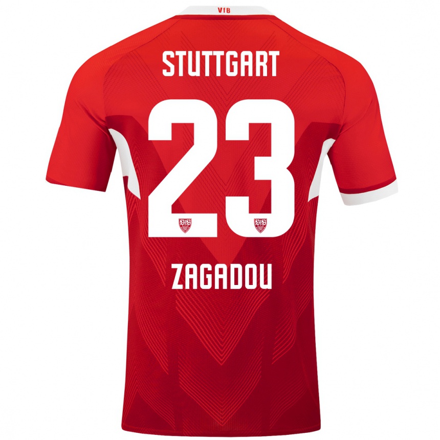 Vaikiškas Dan-Axel Zagadou #23 Raudona Balta Išvykos Marškinėliai 2024/25 T-Shirt