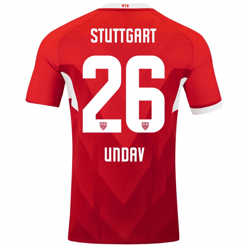 Vaikiškas Deniz Undav #26 Raudona Balta Išvykos Marškinėliai 2024/25 T-Shirt