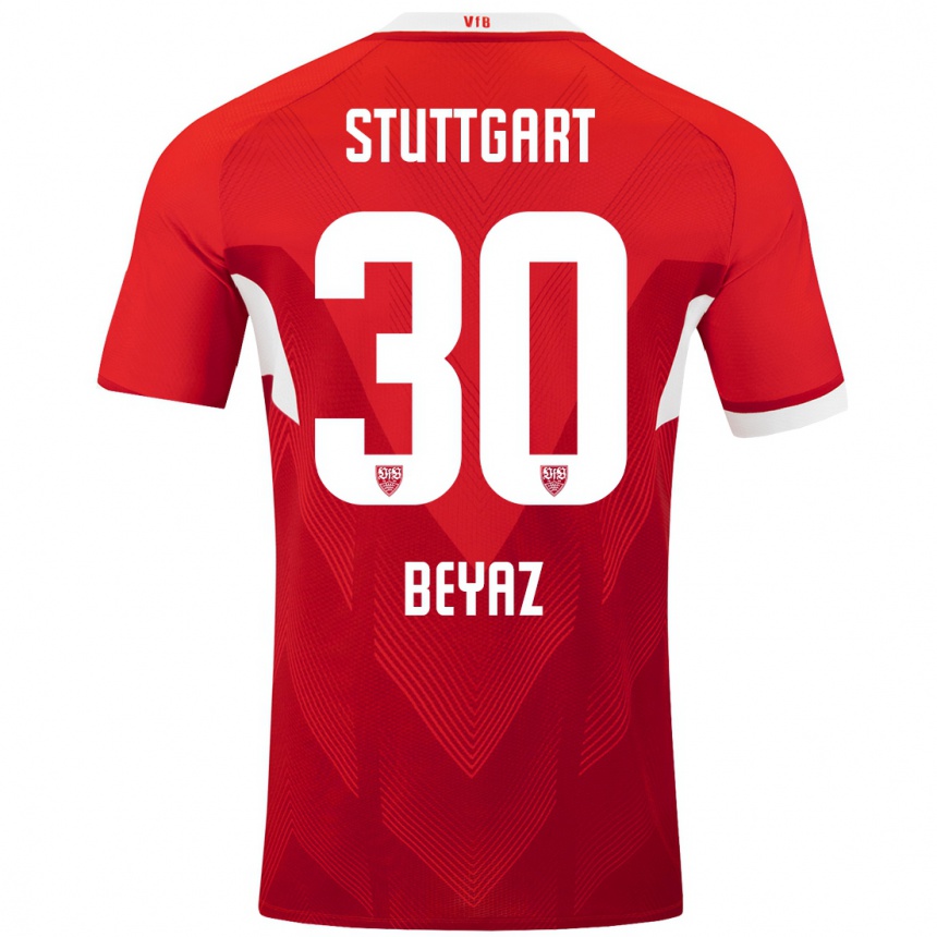 Vaikiškas Ömer Beyaz #30 Raudona Balta Išvykos Marškinėliai 2024/25 T-Shirt