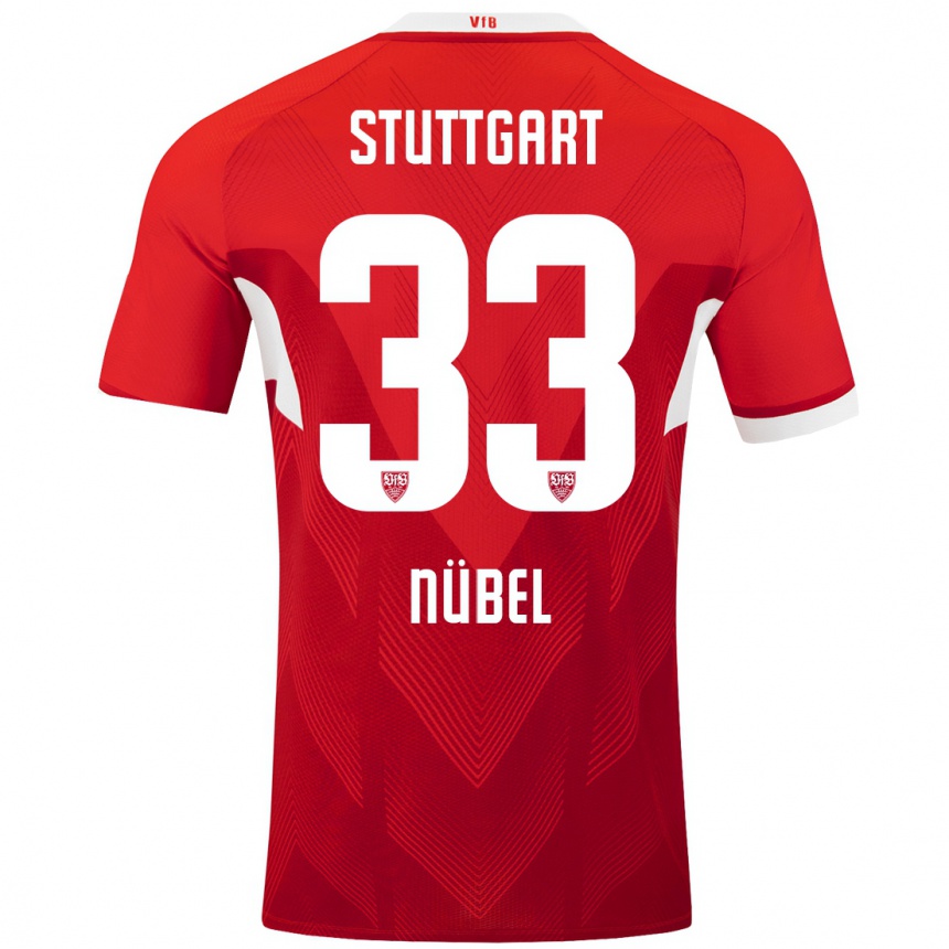 Vaikiškas Alexander Nübel #33 Raudona Balta Išvykos Marškinėliai 2024/25 T-Shirt