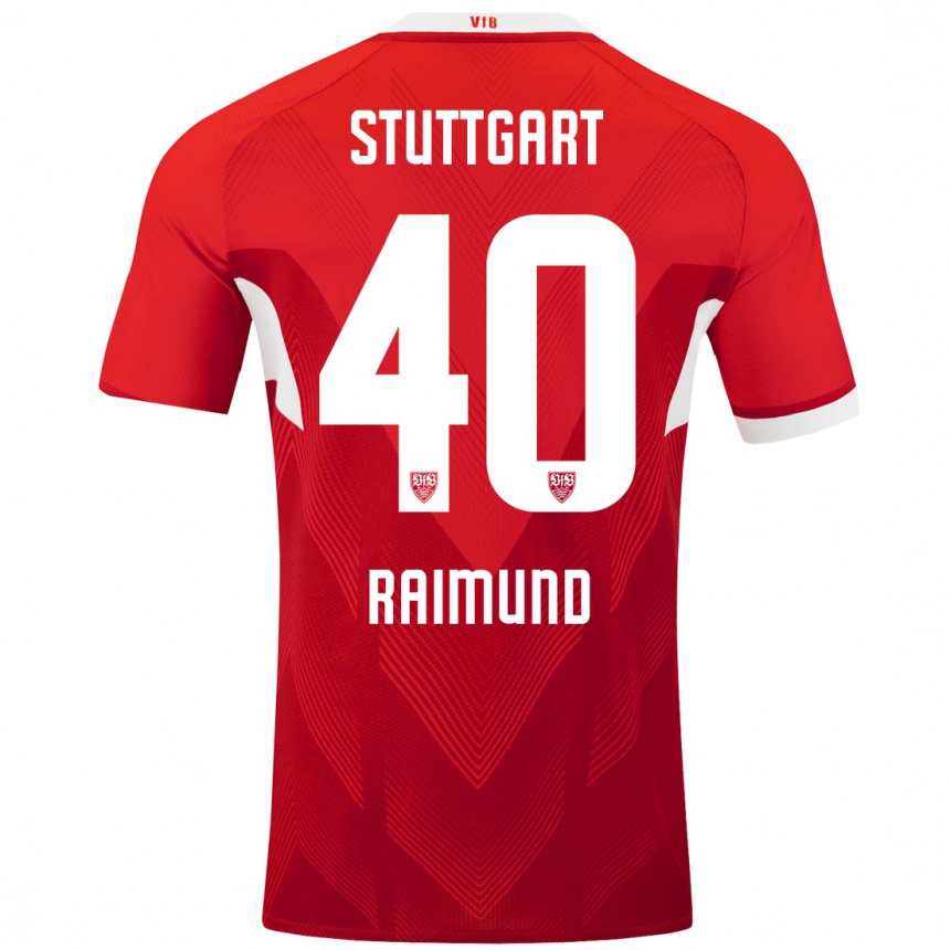 Vaikiškas Luca Raimund #40 Raudona Balta Išvykos Marškinėliai 2024/25 T-Shirt