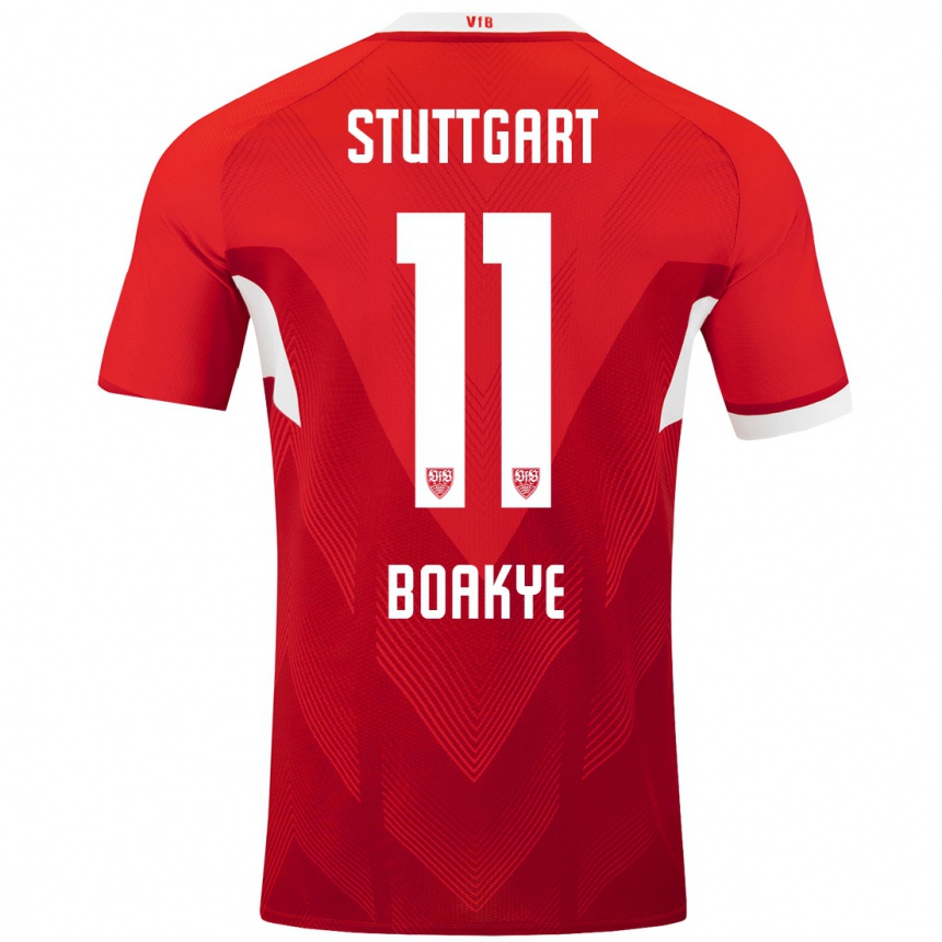 Vaikiškas Benjamin Boakye #11 Raudona Balta Išvykos Marškinėliai 2024/25 T-Shirt