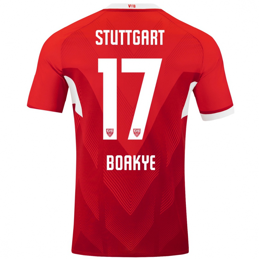 Vaikiškas Maurice Boakye #17 Raudona Balta Išvykos Marškinėliai 2024/25 T-Shirt