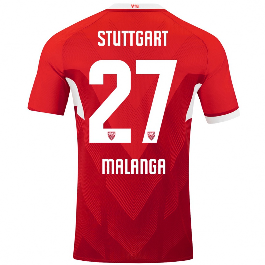 Vaikiškas Jarzinho Malanga #27 Raudona Balta Išvykos Marškinėliai 2024/25 T-Shirt