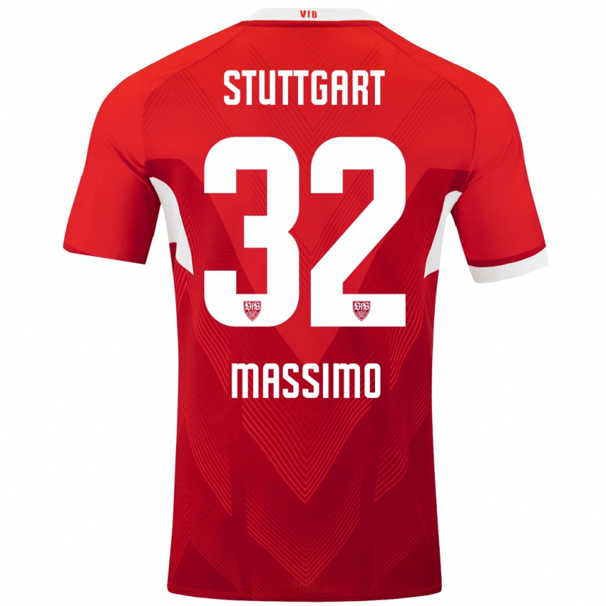 Vaikiškas Roberto Massimo #32 Raudona Balta Išvykos Marškinėliai 2024/25 T-Shirt