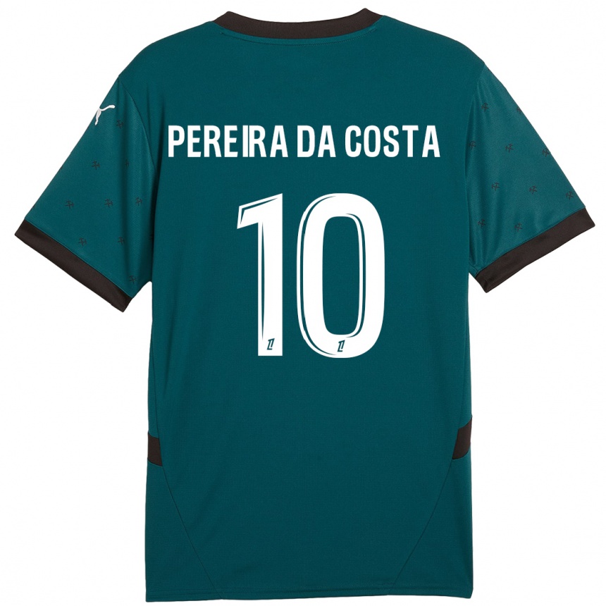 Vaikiškas David Pereira Da Costa #10 Tamsiai Žalia Išvykos Marškinėliai 2024/25 T-Shirt