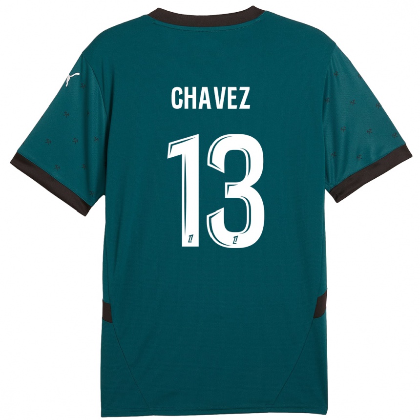 Vaikiškas Jhoanner Chávez #13 Tamsiai Žalia Išvykos Marškinėliai 2024/25 T-Shirt