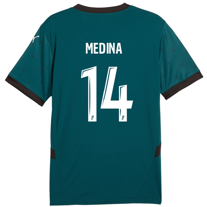 Vaikiškas Facundo Medina #14 Tamsiai Žalia Išvykos Marškinėliai 2024/25 T-Shirt