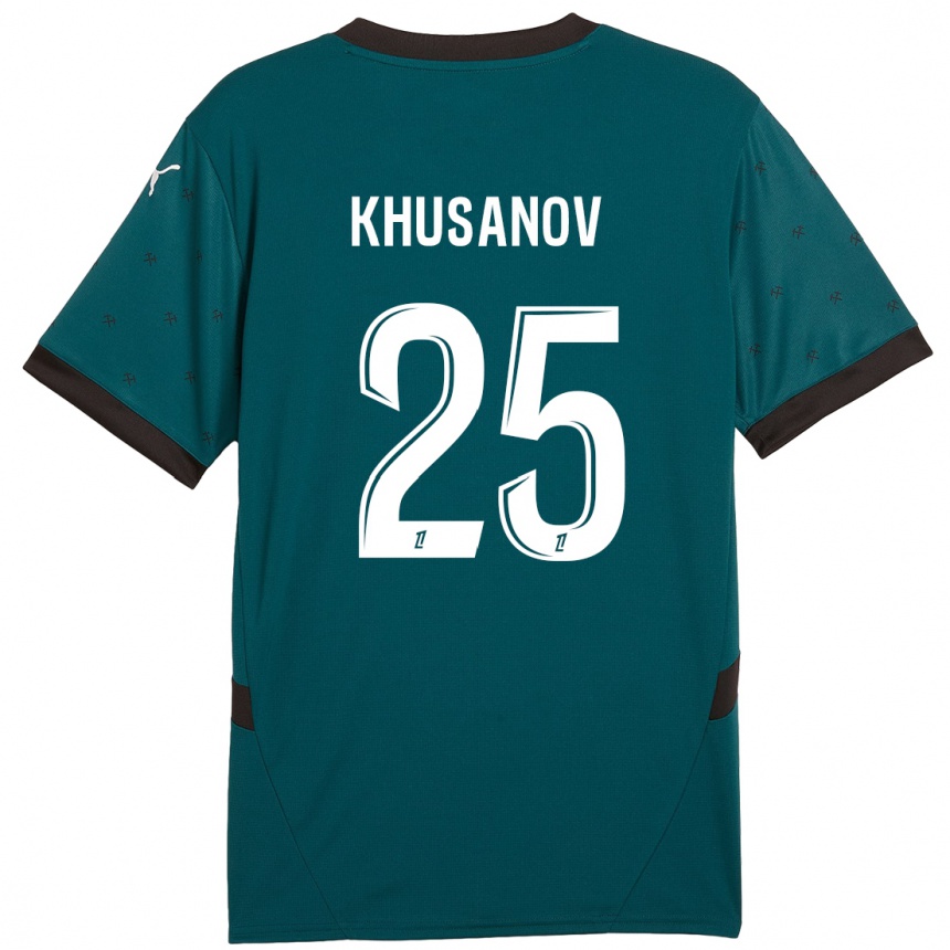 Vaikiškas Abdukodir Khusanov #25 Tamsiai Žalia Išvykos Marškinėliai 2024/25 T-Shirt