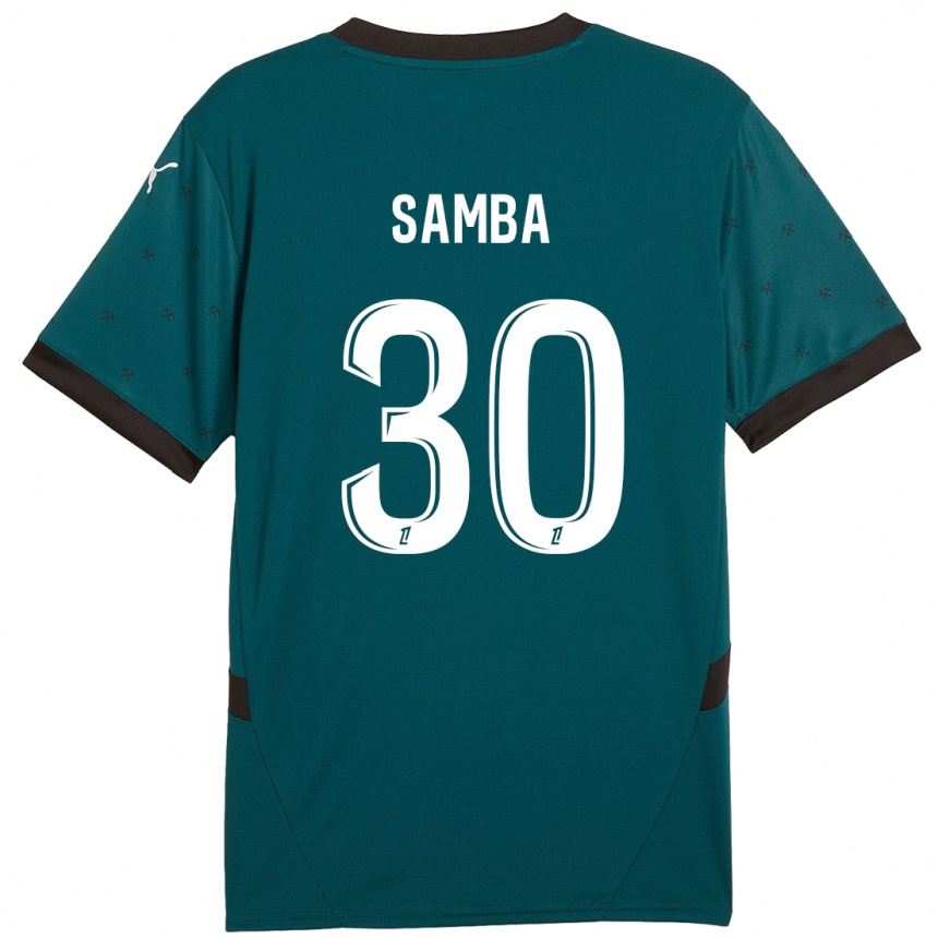 Vaikiškas Brice Samba #30 Tamsiai Žalia Išvykos Marškinėliai 2024/25 T-Shirt