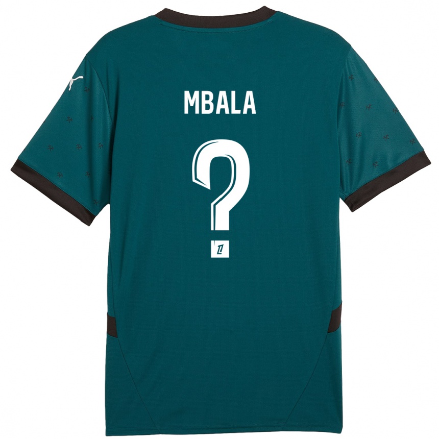 Vaikiškas Keny Mbala #0 Tamsiai Žalia Išvykos Marškinėliai 2024/25 T-Shirt