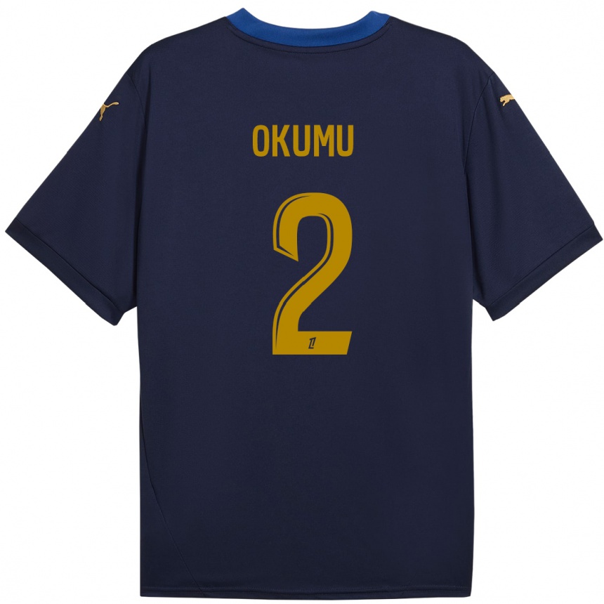 Vaikiškas Joseph Okumu #2 Laivyno Auksas Išvykos Marškinėliai 2024/25 T-Shirt