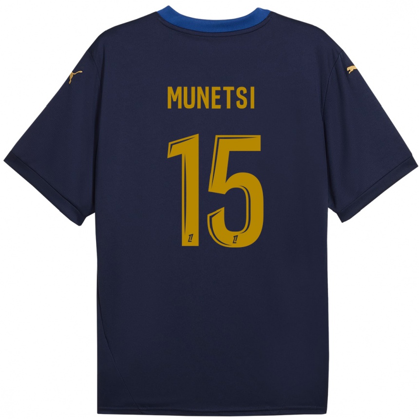 Vaikiškas Marshall Munetsi #15 Laivyno Auksas Išvykos Marškinėliai 2024/25 T-Shirt