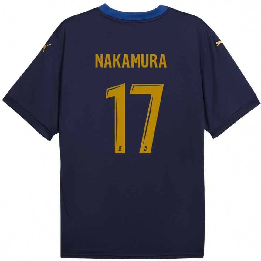 Vaikiškas Keito Nakamura #17 Laivyno Auksas Išvykos Marškinėliai 2024/25 T-Shirt