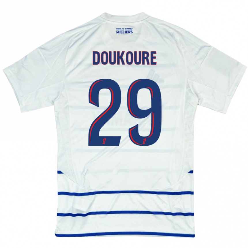 Vaikiškas Ismaël Doukouré #29 Balta Mėlyna Išvykos Marškinėliai 2024/25 T-Shirt