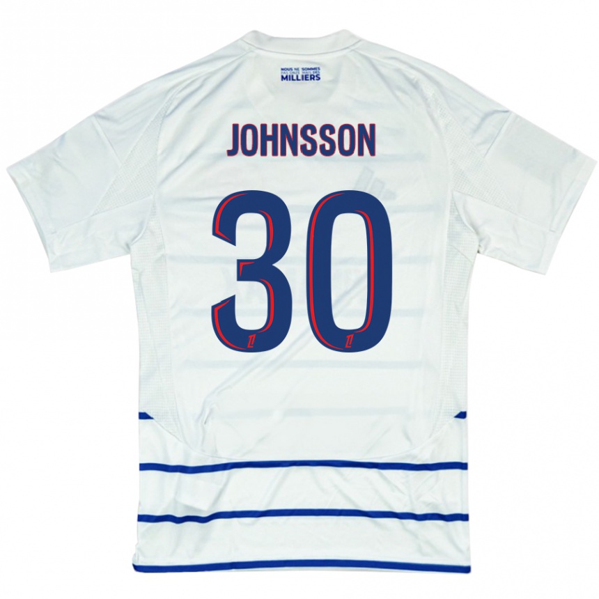 Vaikiškas Karl-Johan Johnsson #30 Balta Mėlyna Išvykos Marškinėliai 2024/25 T-Shirt