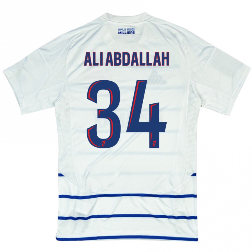 Vaikiškas Aboubacar Ali Abdallah #34 Balta Mėlyna Išvykos Marškinėliai 2024/25 T-Shirt